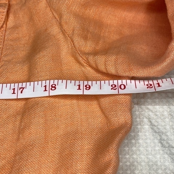 J.jill Linen Jacket Size Petite M - Peach Orange - Picture 8 of 14